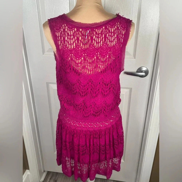 Free People Heart In Two Lace Mini Dress, Bright Orchid, Sz XS - Picture 14 of 15